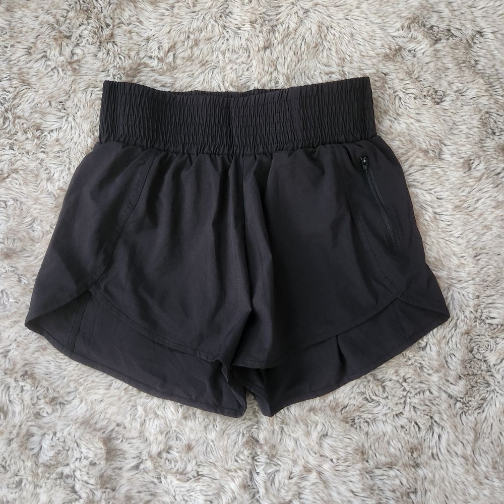 B Women's Lined‎ Athletic Running Shorts Black Size Medium